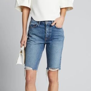 GRLFRND Beverly distressed denim shorts